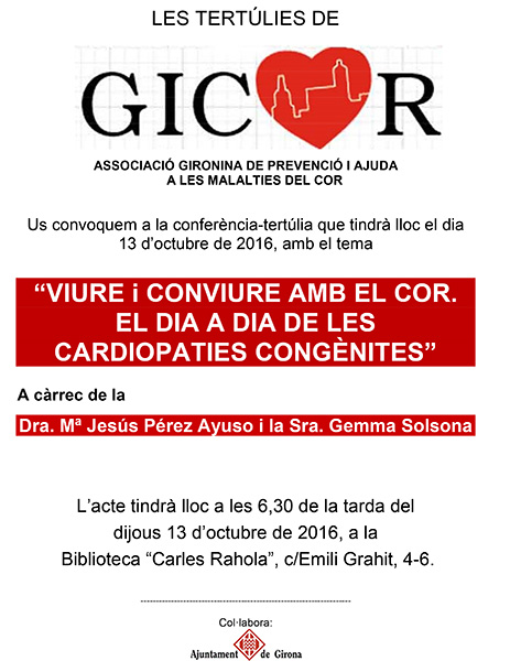 Cartell tertulia cardiopaties congenites a Girona