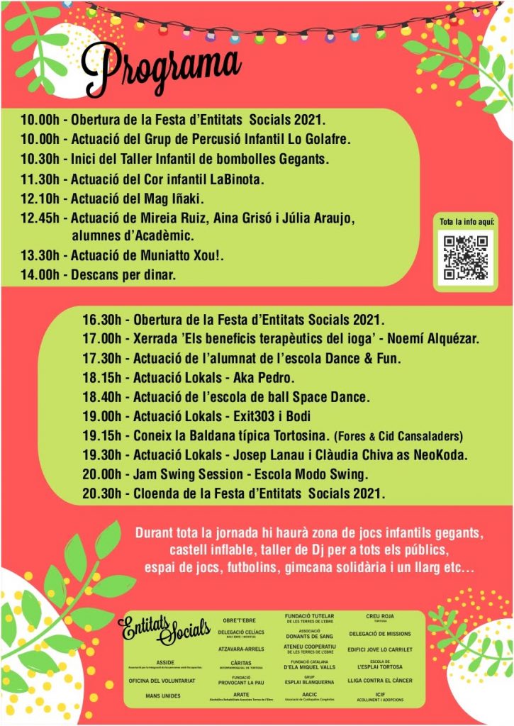 Programa Festa de les Entitats Socials de Tortosa