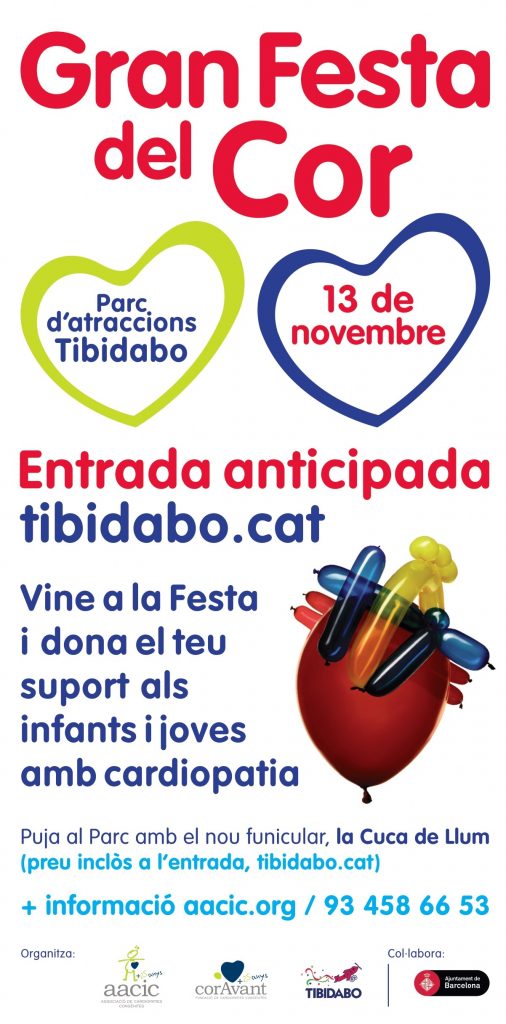 Cartel Gran Fiesta del Corazón en el parque de atracciones Tibidabo 2022