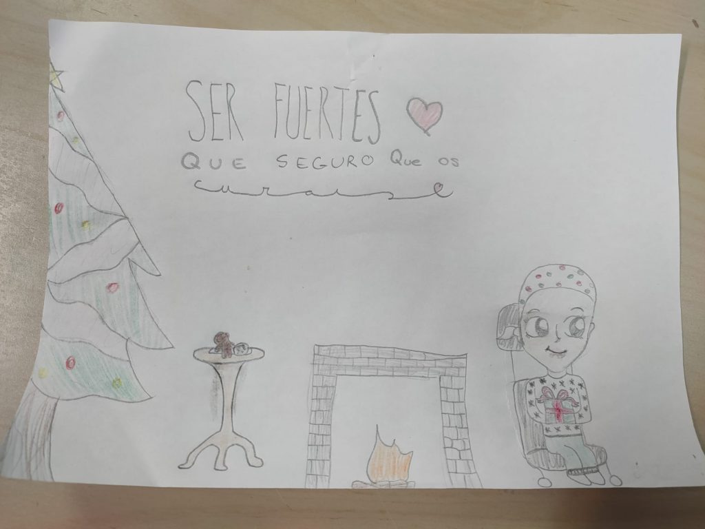 Dibujos por los niños que están en el hospital en Santa Coloma de Gramenet