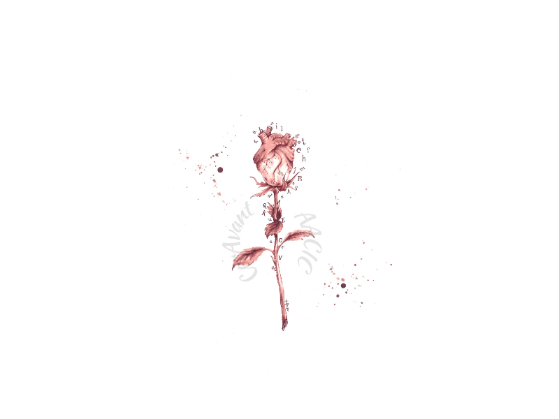 Ilustración digital Rosa Corazón - Sant Jordi 2022