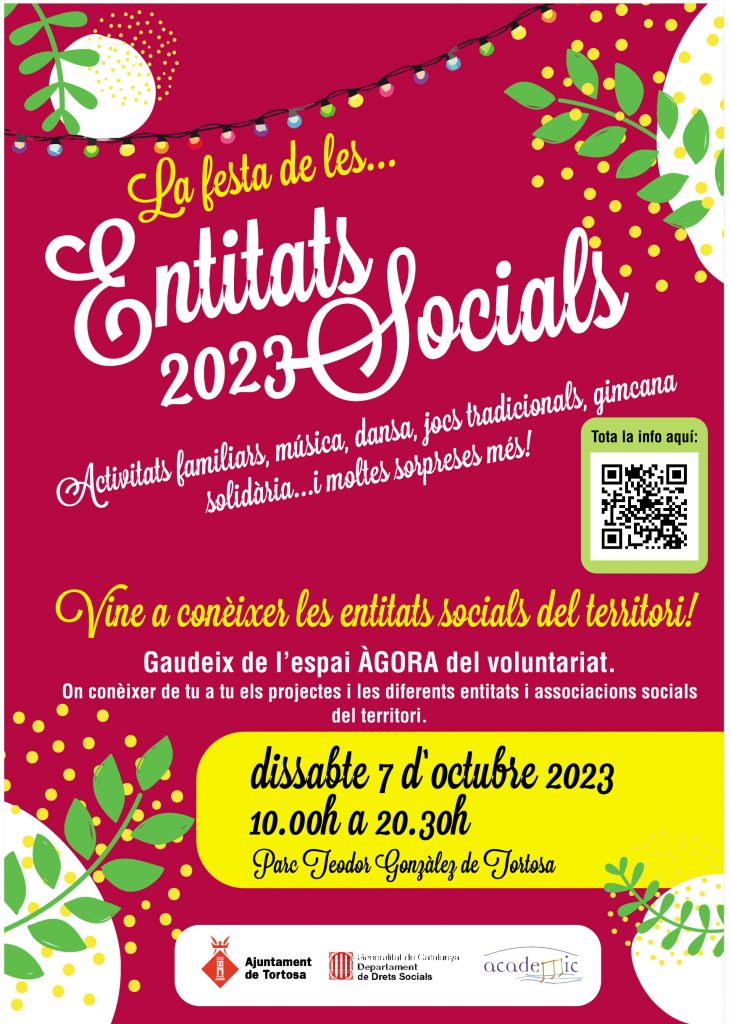 Cartell de la Festa de les entitats socials de Tortosa 2023