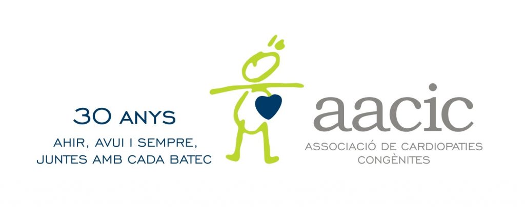 Logo AACIC 30 anys amb "Ahir, avui i sempre, juntes amb cada batec"