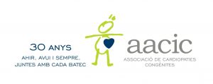 Logo AACIC 30 anys amb "Ahir, avui i sempre, junts amb cada batec"