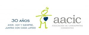 Logo AACIC 30 años con "Ayer, hoy y siempre, juntas con cada latido"