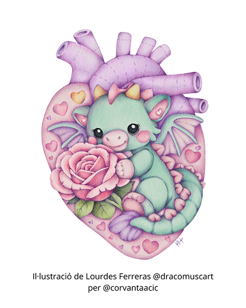 Ilustración Cor de drac de Lourdes Ferreras para Sant Jordi 2026